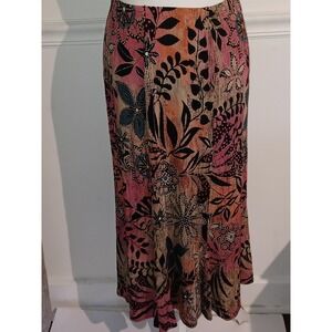Softwear By Mark Singer Womens Multi Color Strech Maxi Boho Skirt Sz‎ Small